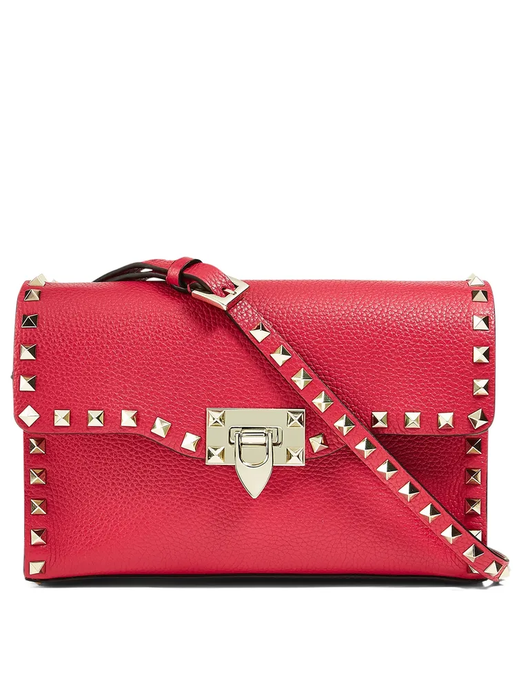 Medium Rockstud Leather Shoulder Bag