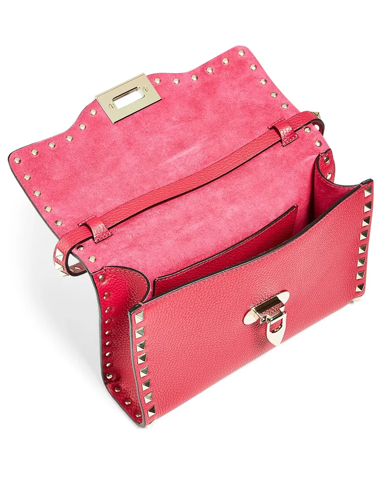 Medium Rockstud Leather Shoulder Bag