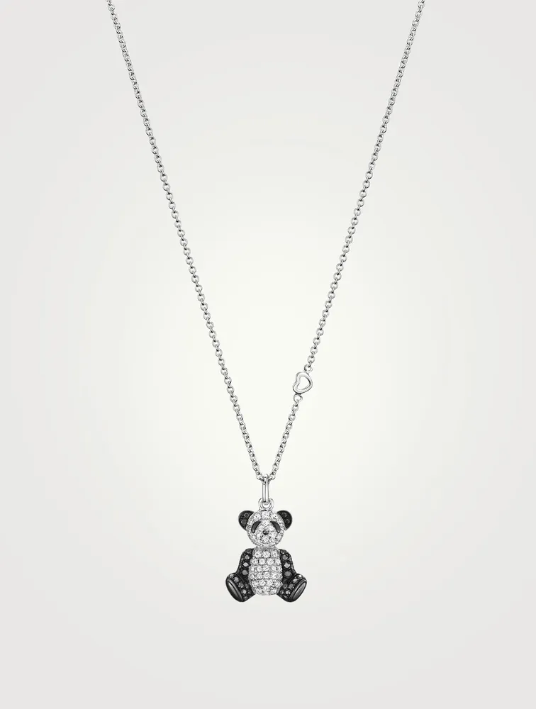 Petite Bo Bo 18K White Gold Necklace With Diamonds