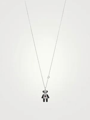 Petite Je T'Aime Bo Bo 18K White Gold Necklace With Diamonds