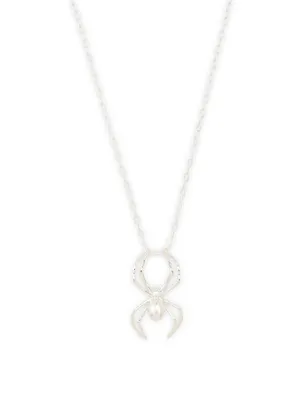 Sterling Silver Spider Charm Necklace
