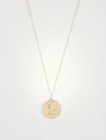 14K Gold Coin Necklace With Diamonds