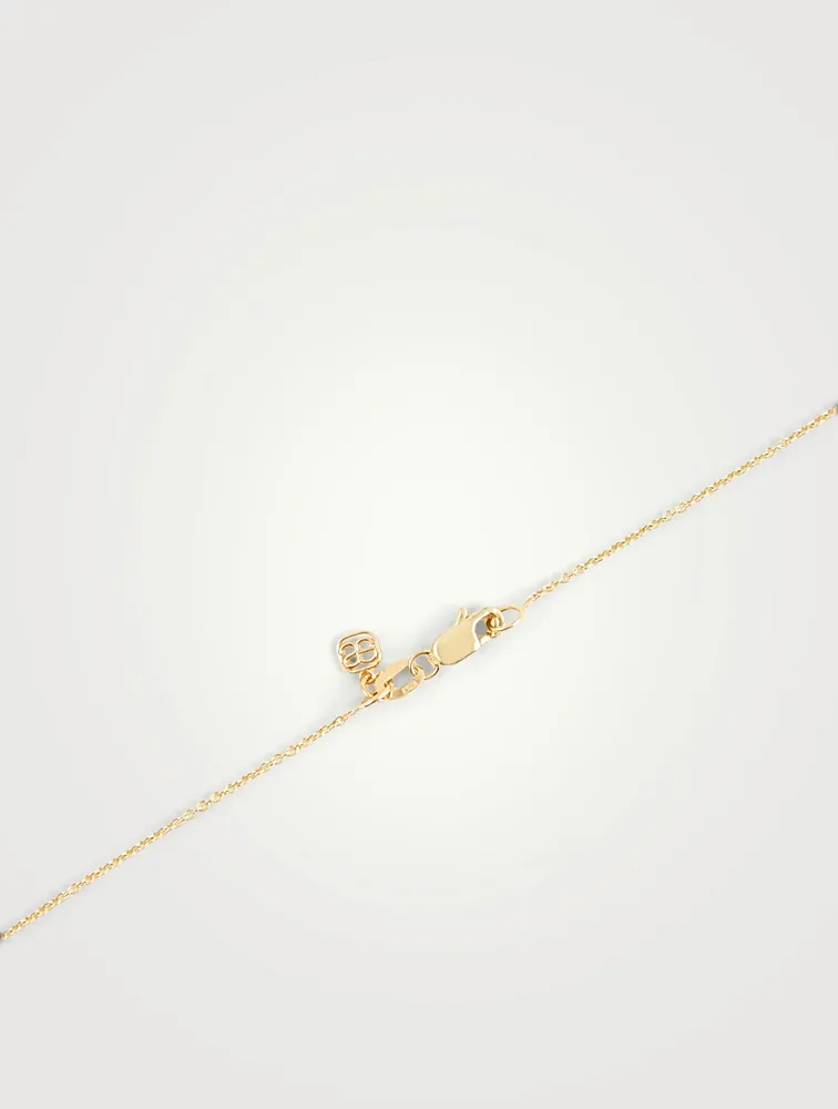 14K Gold Coin Necklace With Diamonds