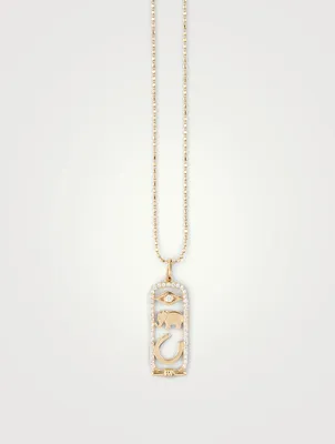 14K Gold Charm Necklace With Diamonds