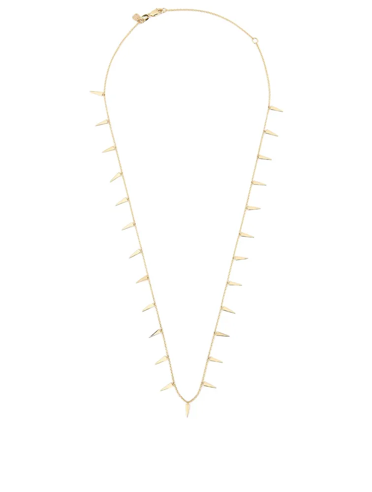 Large 14K Gold Fringe Necklace