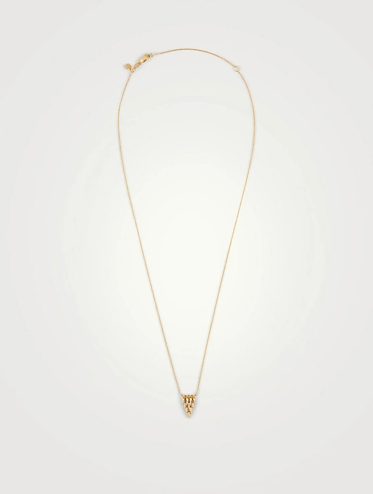 14K Gold Cascade Necklace With Diamonds