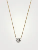 14K Gold Daisy Necklace With Diamonds