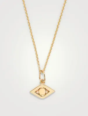 Medium 14K Gold Evil Eye Charm Necklace