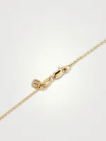 14K Gold Enamel Heart Necklace