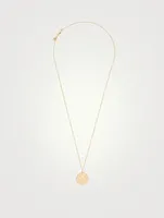 14K Gold Luck Coin Medallion Necklace With Diamonds