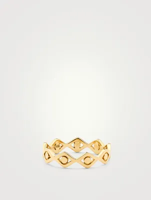 14K Gold Evil Eye Ring