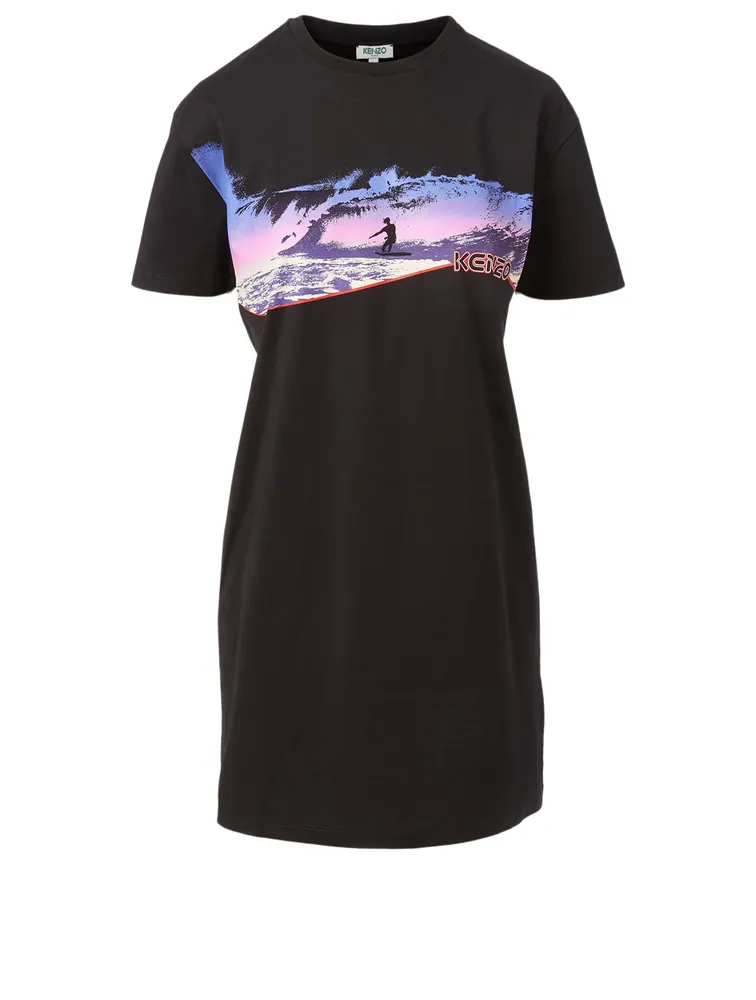 Waves Cotton T-Shirt Dress