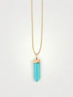 14K Gold Necklace With Turquoise And Diamond