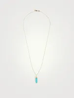 14K Gold Necklace With Turquoise And Diamond