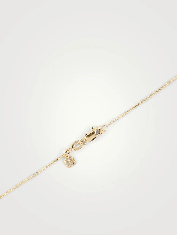 14K Gold Necklace With Turquoise And Diamond
