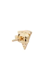 14K Gold Pizza Slice Earring With Diamonds And Rubies
