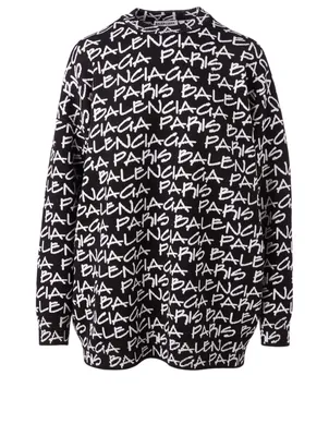 Wool Sweater Paris Logo Print
