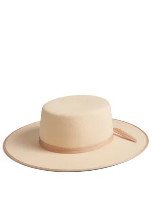 Ivory Wool Rancher Boater Hat