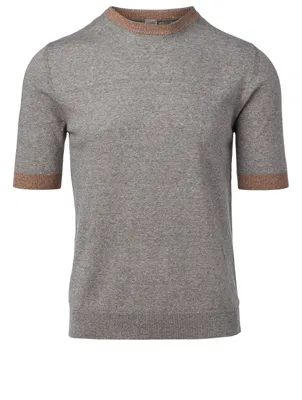 Linen And Cotton Crewneck T-Shirt