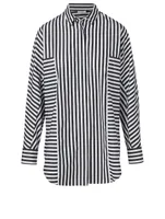 Cotton Tunic Shirt Mix Striped Print