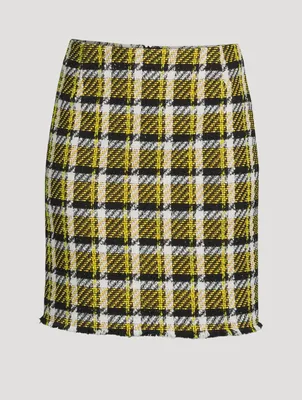 Tweed Mini Skirt Glen Check Print
