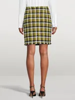 Tweed Mini Skirt Glen Check Print
