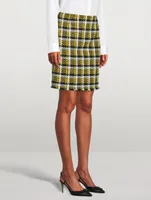 Tweed Mini Skirt Glen Check Print
