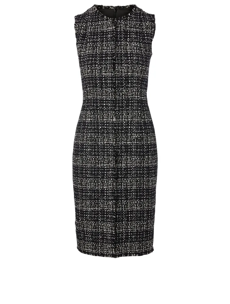 Tweed Sleeveless Shift Dress