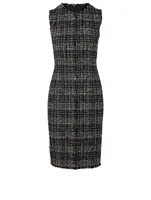 Tweed Sleeveless Shift Dress