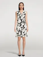 V-Neck Sleeveless Shift Dress Magnolia Print