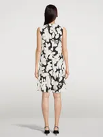 V-Neck Sleeveless Shift Dress Magnolia Print