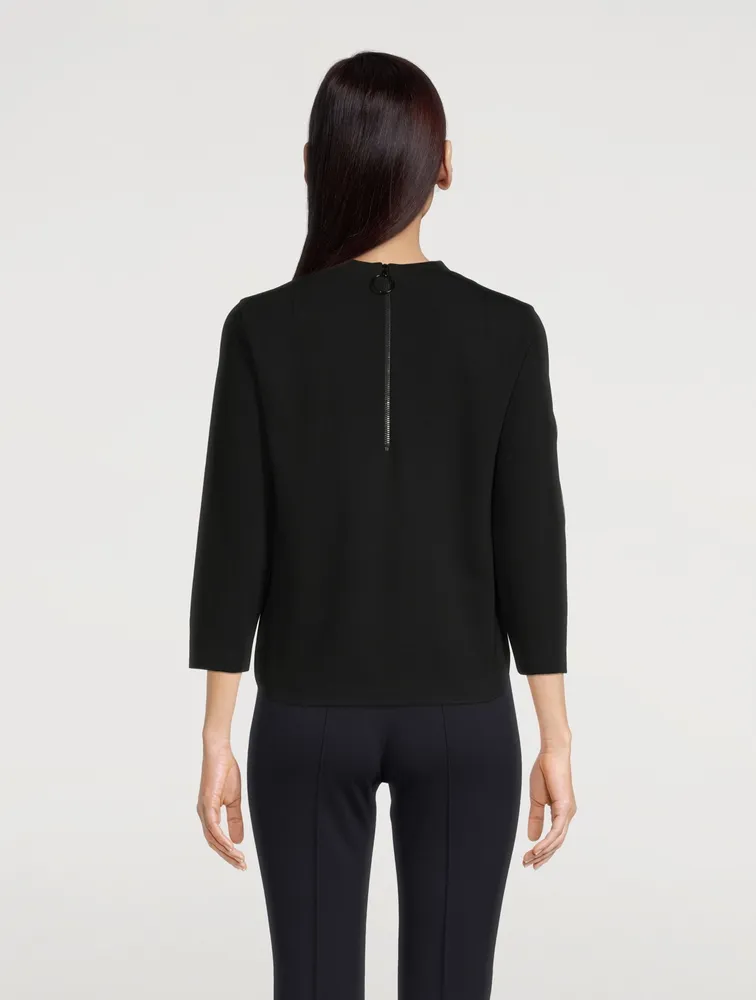 Magnolia Appliqué Three-Quarter Sleeve Jersey Top