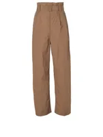 Crinkled Tech Pants With Belt