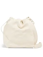 Small Leather Drawstring Crossbody Bag