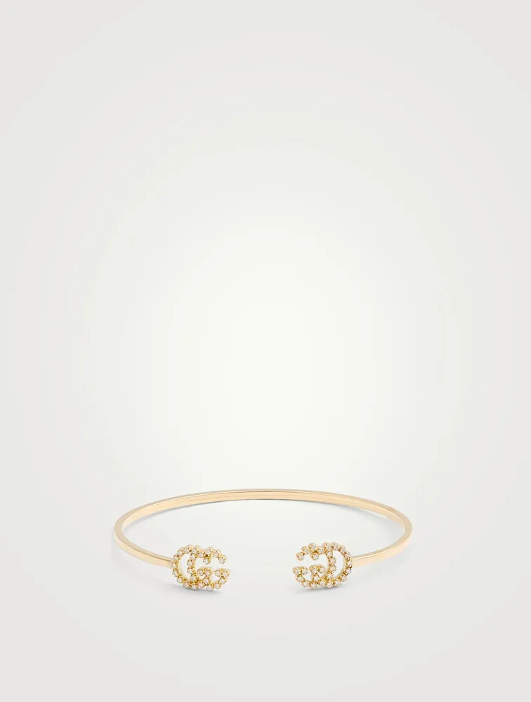 GG Running 18K Gold Cuff With Diamonds