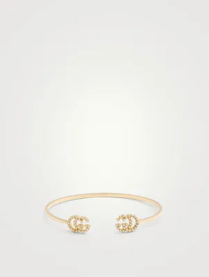 GG Running 18K Gold Cuff With Diamonds