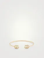 GG Running 18K Gold Cuff With Diamonds
