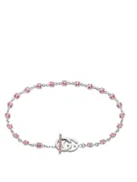 GG Running 18K White Gold Bracelet With Pink Topaz