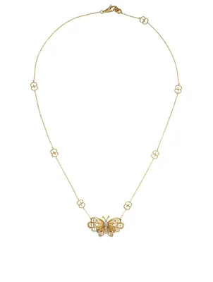 18K Gold Butterfly Necklace