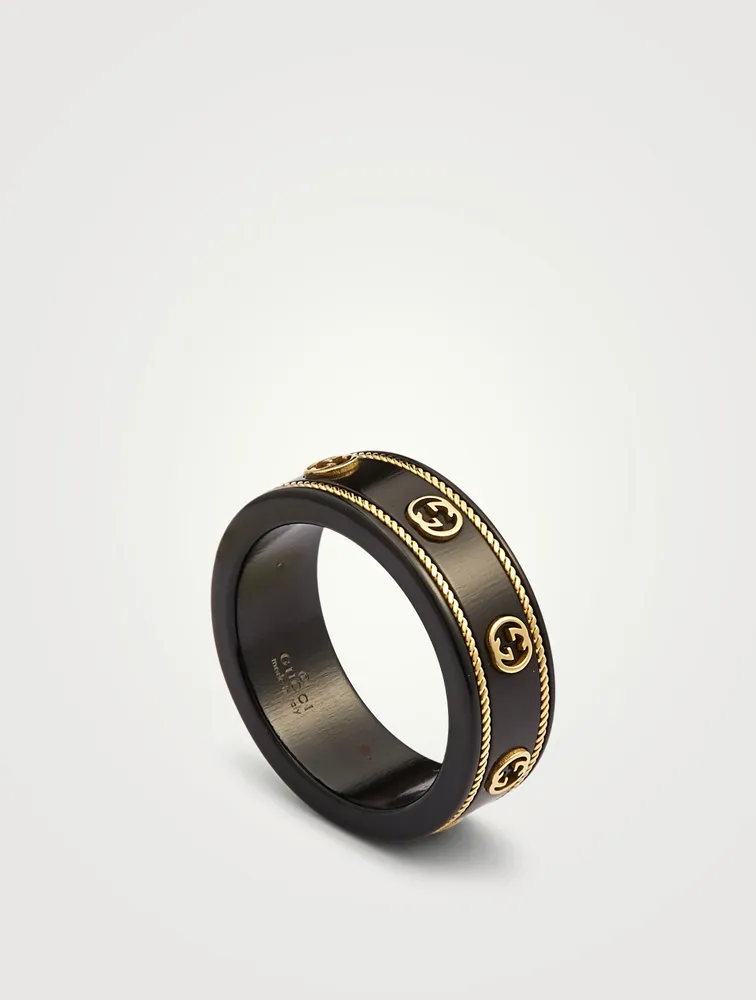 Icon Ring With 18K Gold Interlocking G