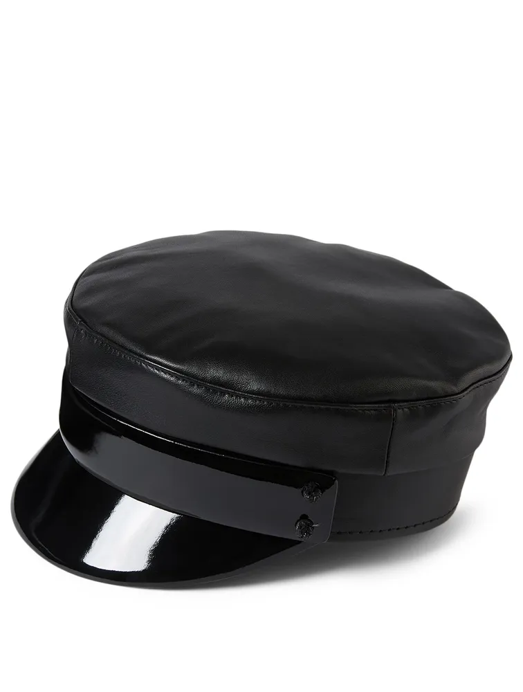 Leather Baker Boy Cap