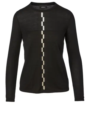 Cashmere And Silk Long-Sleeve Knit Top