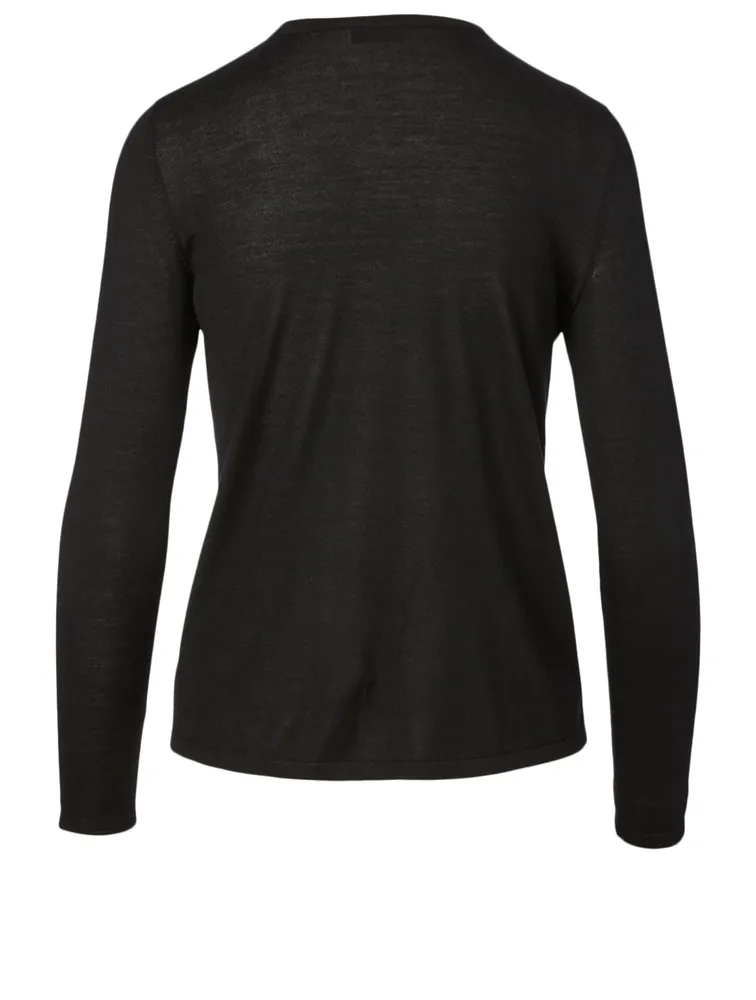 Cashmere And Silk Long-Sleeve Knit Top