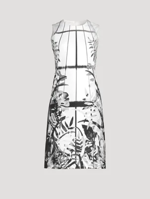 Sheath Dress Leaf Print