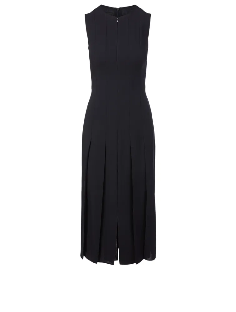 Wool-Blend Sleeveless Midi Dress