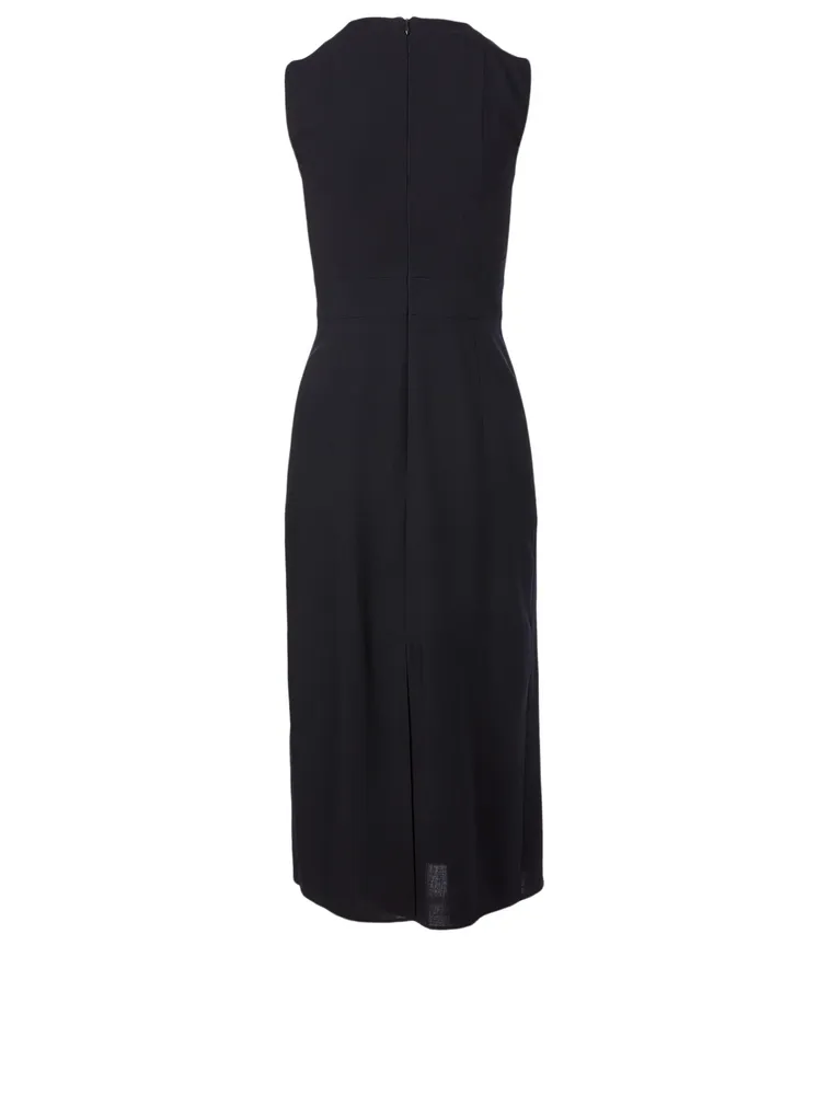 Wool-Blend Sleeveless Midi Dress