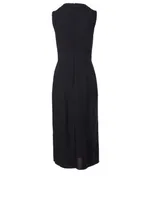 Wool-Blend Sleeveless Midi Dress