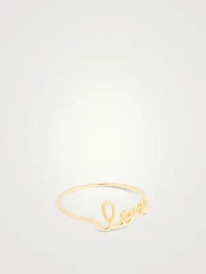 Small 14K Gold Love Ring