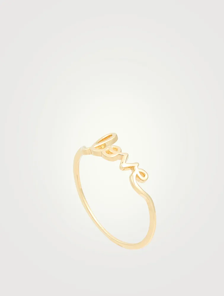 Small 14K Gold Love Ring