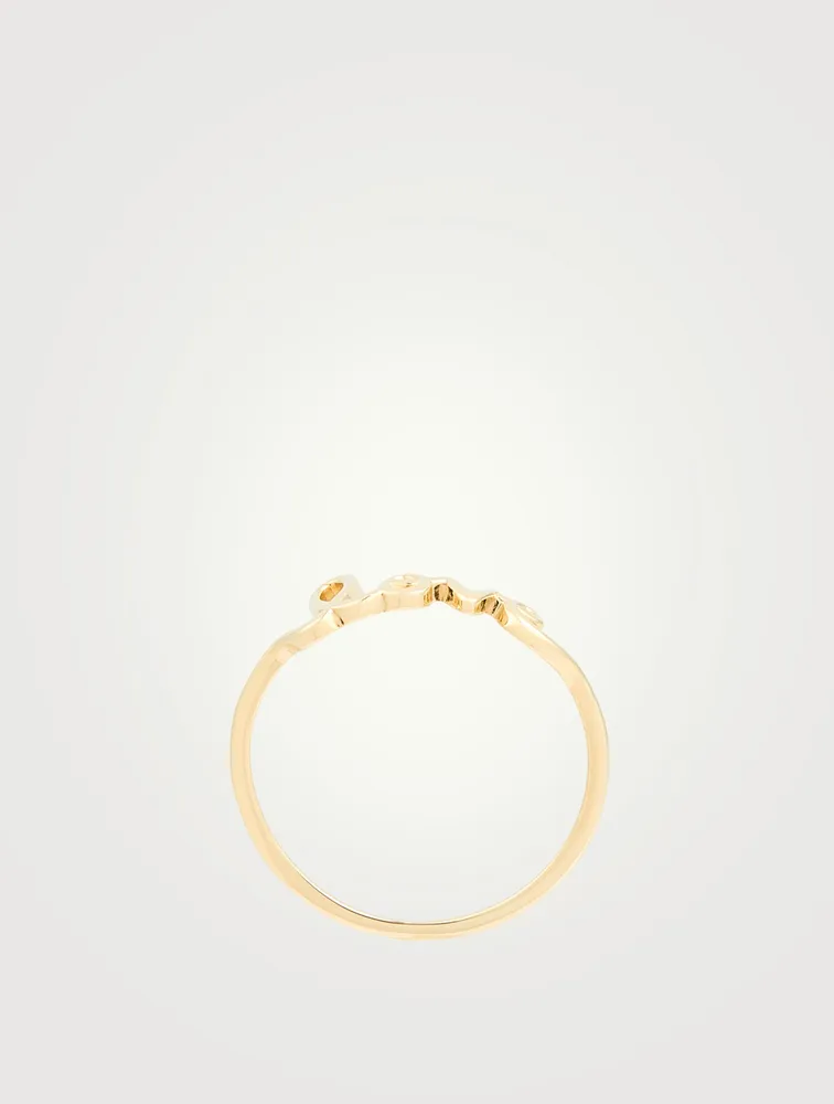 Small 14K Gold Love Ring